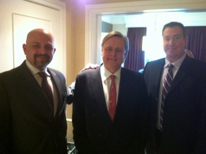 Picture taken March 30, 2012 after the taping of the show Digital Locksmiths wadih tannous and terry cutler is interviewed by Robert Scully of The World Show : The Dobson Series